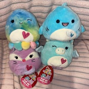Squishmallow valentines flip bundle fox / dragon and shark / octopus